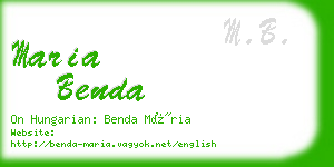 maria benda business card